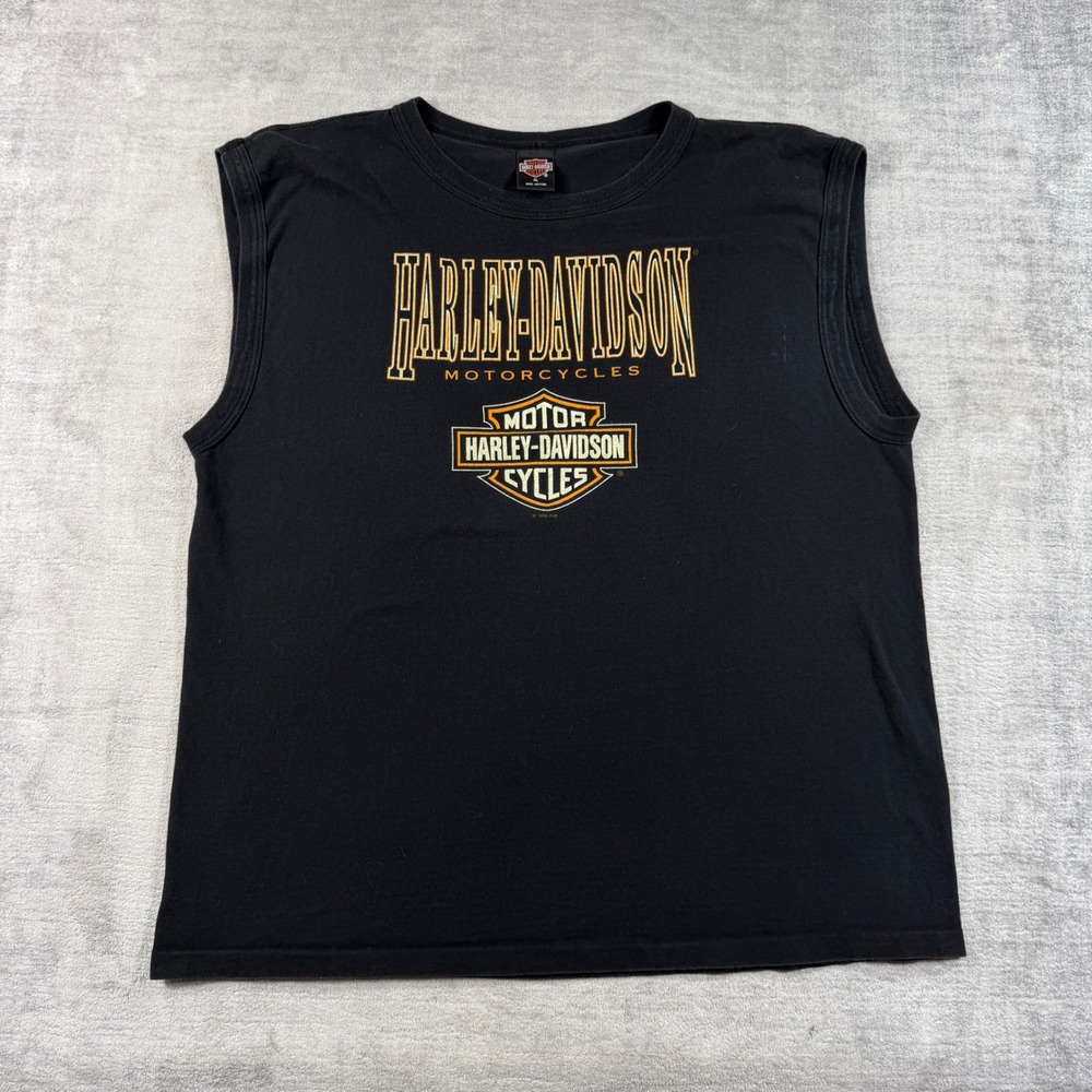Vintage Harley Davidson Shirt Men XL Black Toronto Canada 1996 Muscle Tee Biker